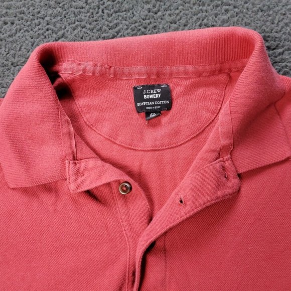 J. Crew Bowery Polo Shirt Short Sleeve Coral Egyptian Cotton Mens Size M Medium - Picture 3 of 9